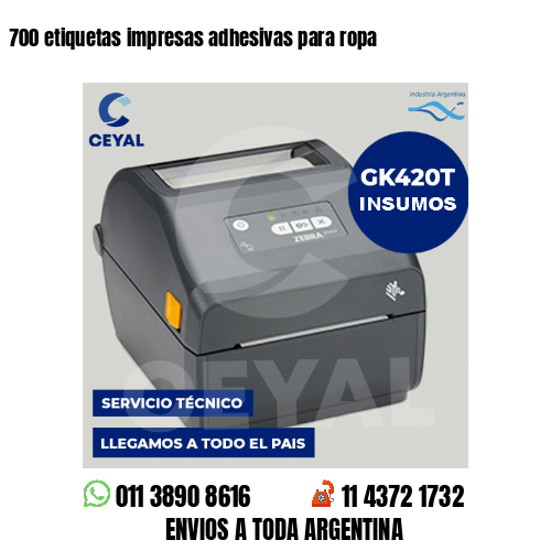 700 etiquetas impresas adhesivas para ropa