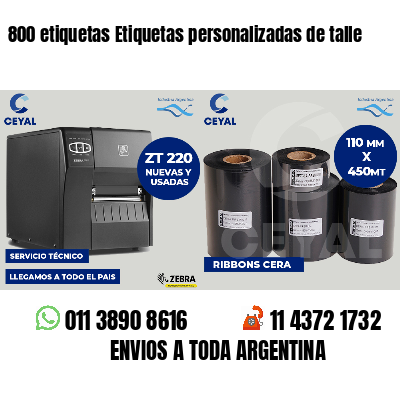 800 etiquetas Etiquetas personalizadas de talle