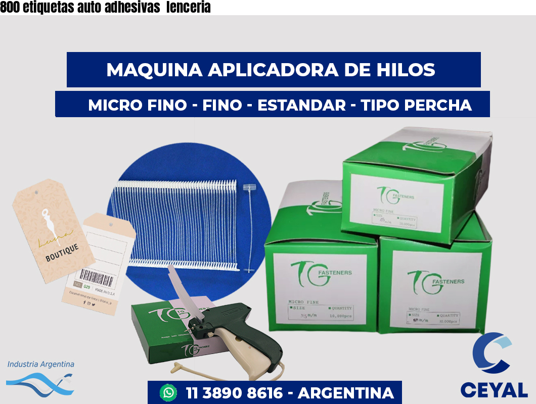 800 etiquetas auto adhesivas  lenceria