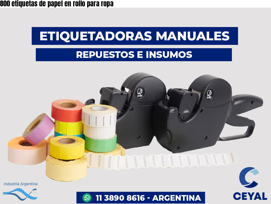 800 etiquetas de papel en rollo para ropa