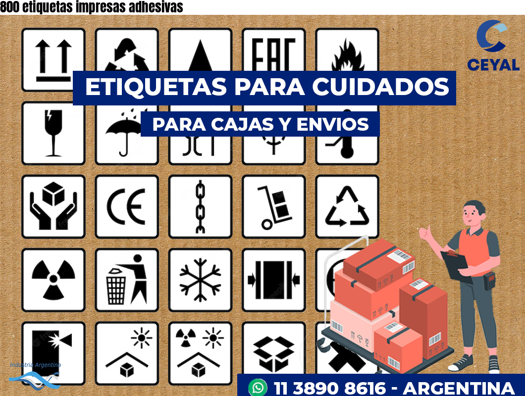 800 etiquetas impresas adhesivas