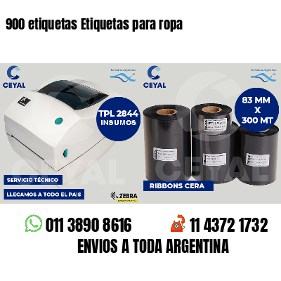 900 etiquetas Etiquetas para ropa