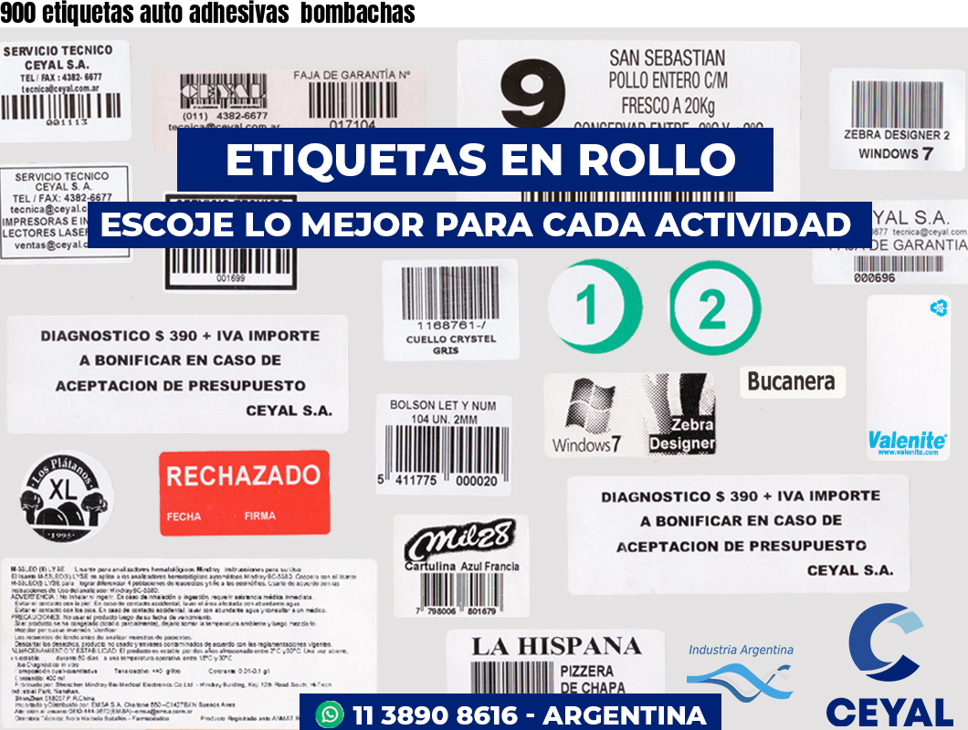 900 etiquetas auto adhesivas  bombachas