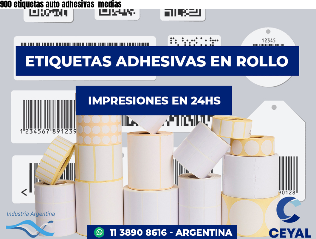 900 etiquetas auto adhesivas  medias