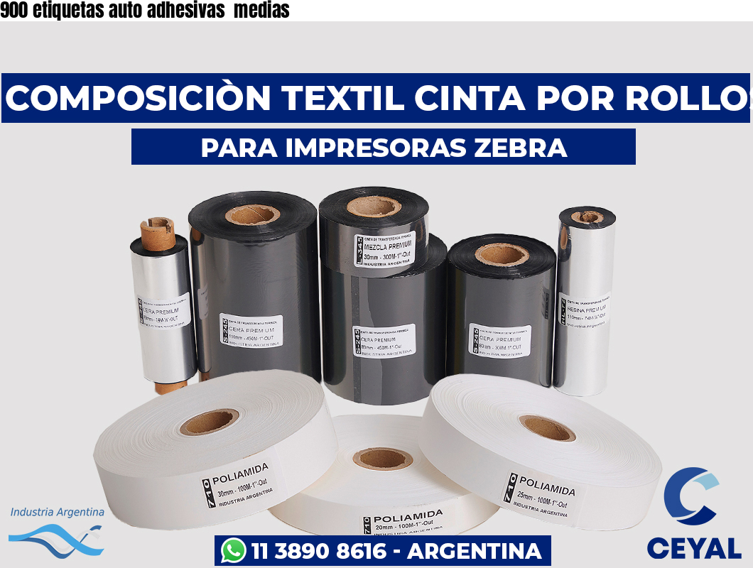 900 etiquetas auto adhesivas  medias