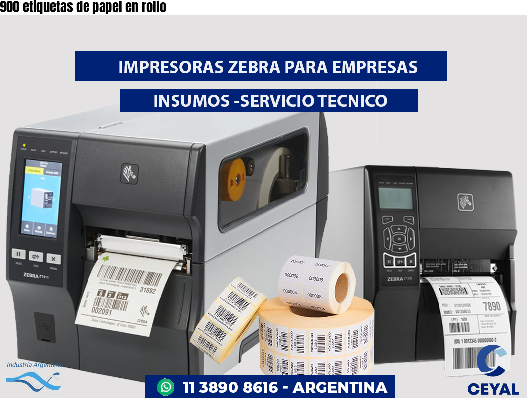 900 etiquetas de papel en rollo