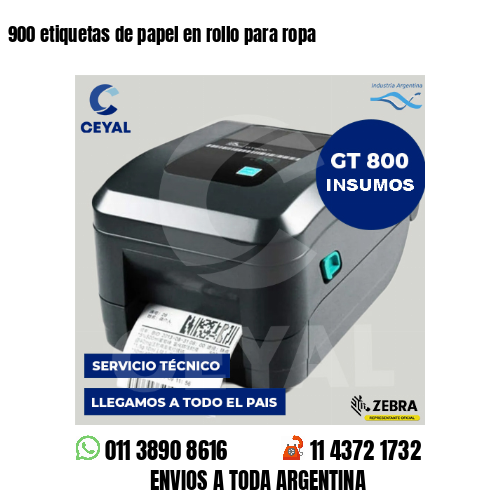 900 etiquetas de papel en rollo para ropa