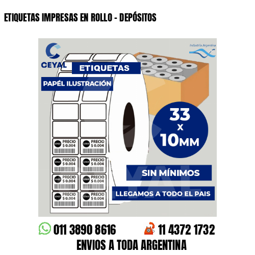ETIQUETAS IMPRESAS EN ROLLO - DEPÓSITOS