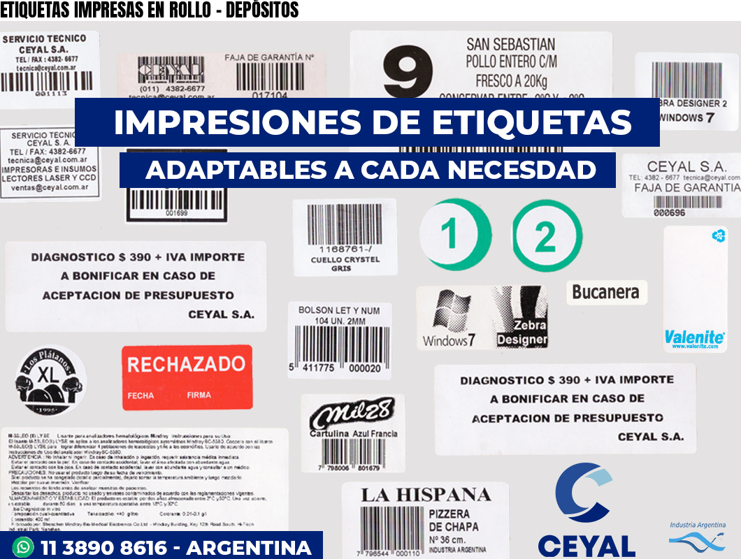 ETIQUETAS IMPRESAS EN ROLLO – DEPÓSITOS