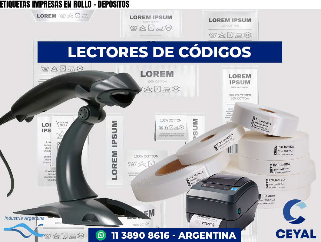 ETIQUETAS IMPRESAS EN ROLLO - DEPÓSITOS
