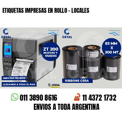 ETIQUETAS IMPRESAS EN ROLLO - LOCALES