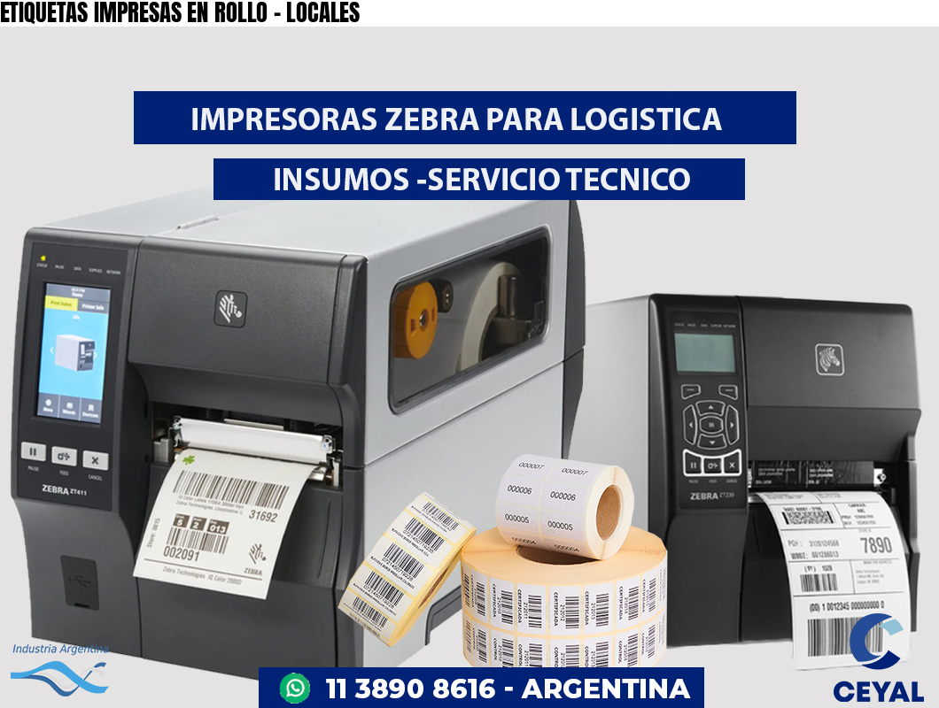 ETIQUETAS IMPRESAS EN ROLLO - LOCALES