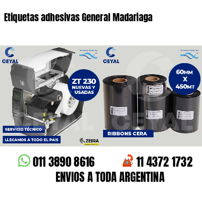 Etiquetas adhesivas General Madariaga