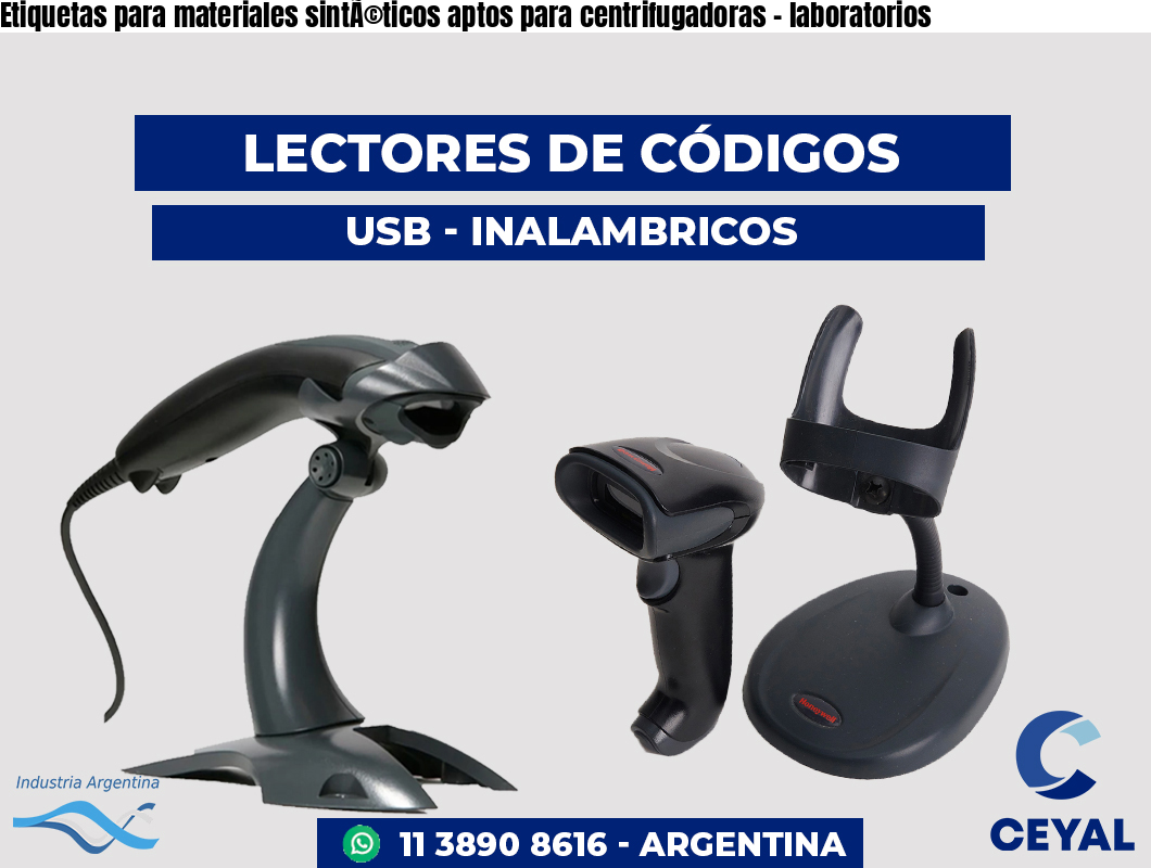 Etiquetas para materiales sintÃ©ticos aptos para centrifugadoras - laboratorios