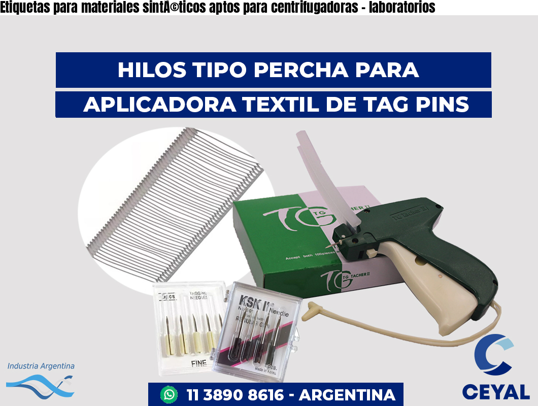 Etiquetas para materiales sintÃ©ticos aptos para centrifugadoras - laboratorios