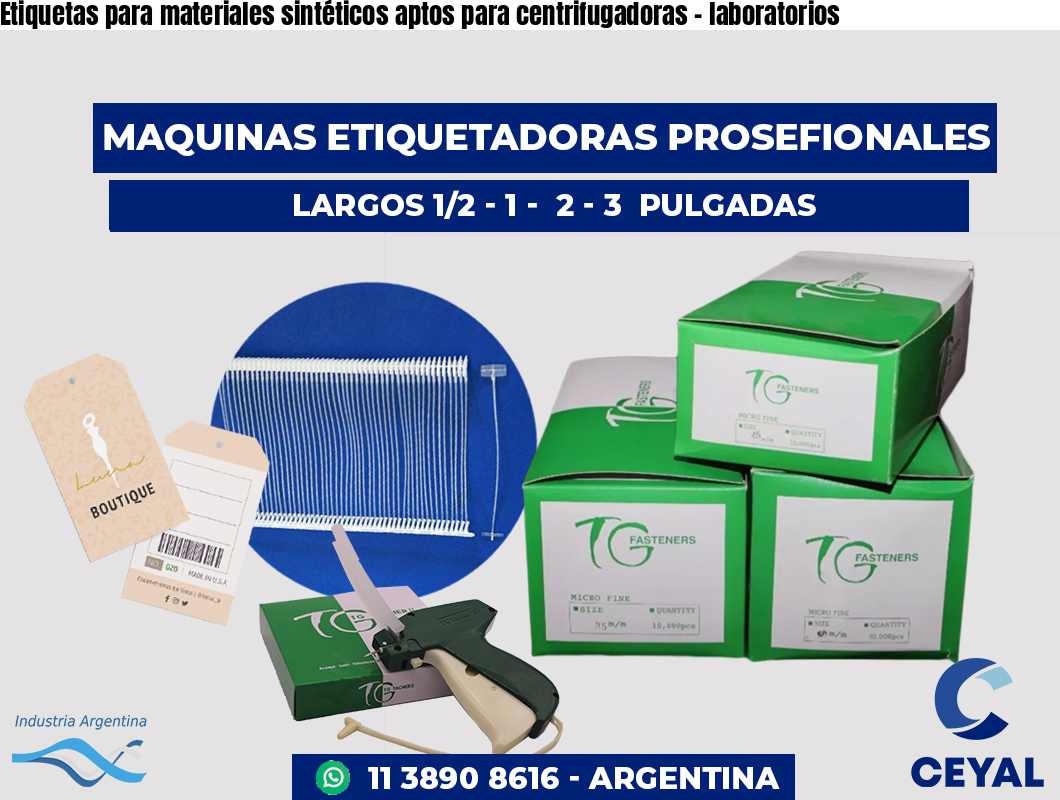 Etiquetas para materiales sintéticos aptos para centrifugadoras - laboratorios