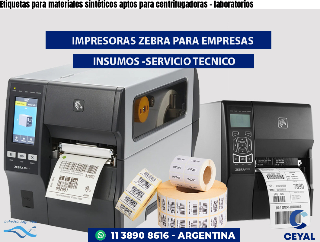 Etiquetas para materiales sintéticos aptos para centrifugadoras - laboratorios
