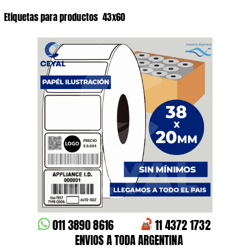Etiquetas para productos  43×60