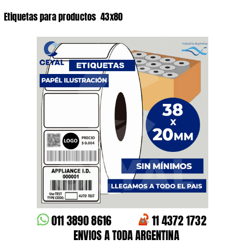 Etiquetas para productos  43×80