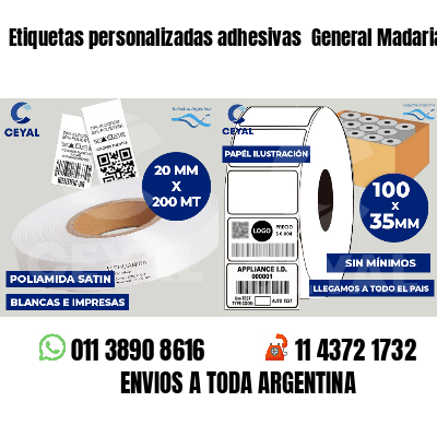 Etiquetas personalizadas adhesivas General Madariaga