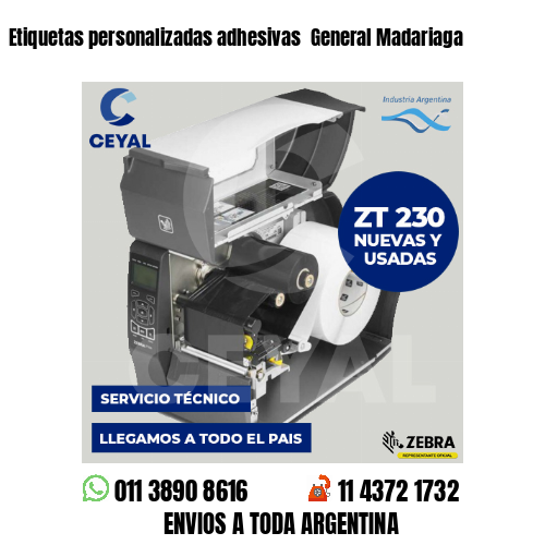 Etiquetas personalizadas adhesivas General Madariaga