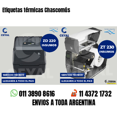 Etiquetas térmicas Chascomús