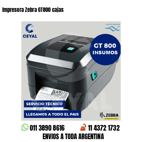 Impresora Zebra GT800 cajas