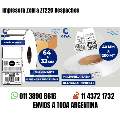 Impresora Zebra ZT220 Despachos