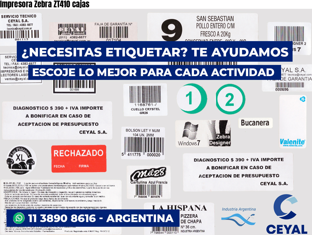 Impresora Zebra ZT410 cajas