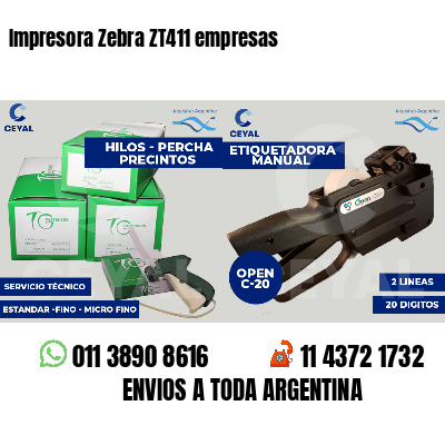 Impresora Zebra ZT411 empresas