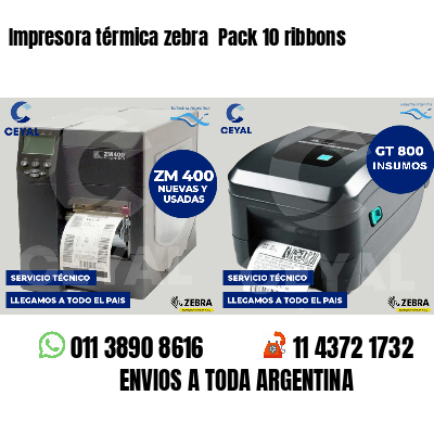 Impresora térmica zebra  Pack 10 ribbons
