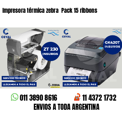 Impresora térmica zebra  Pack 15 ribbons