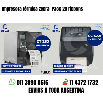 Impresora térmica zebra  Pack 20 ribbons