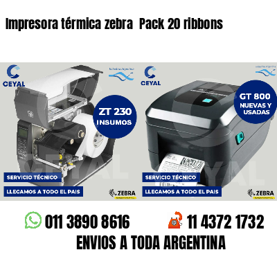 Impresora térmica zebra  Pack 20 ribbons