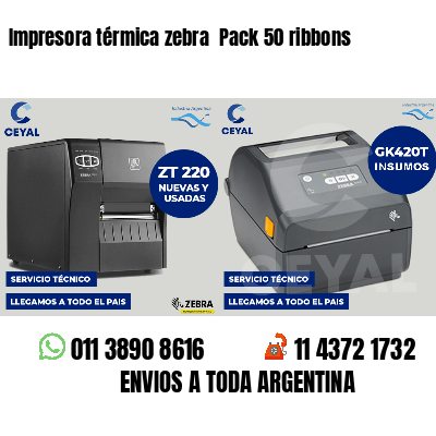 Impresora térmica zebra  Pack 50 ribbons