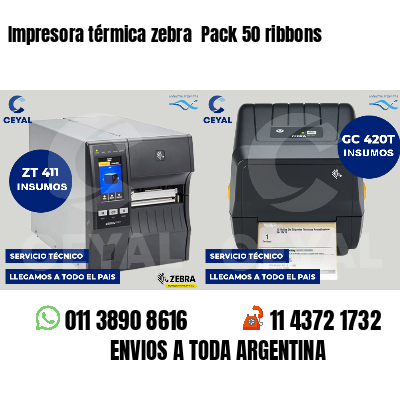Impresora térmica zebra  Pack 50 ribbons
