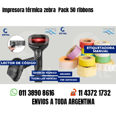 Impresora térmica zebra  Pack 50 ribbons
