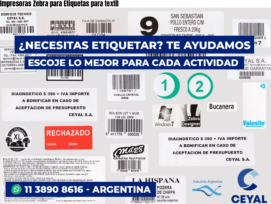 Impresoras Zebra para Etiquetas para textil