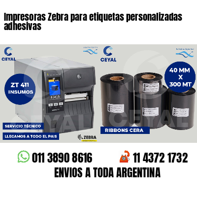 Impresoras Zebra para etiquetas personalizadas adhesivas 