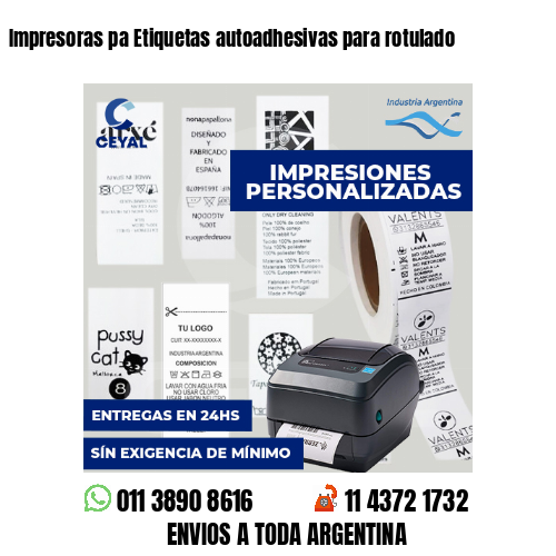 Impresoras pa Etiquetas autoadhesivas para rotulado