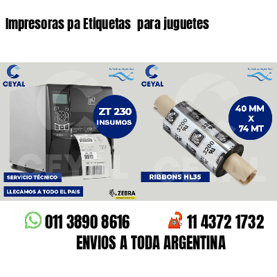 Impresoras pa Etiquetas  para juguetes