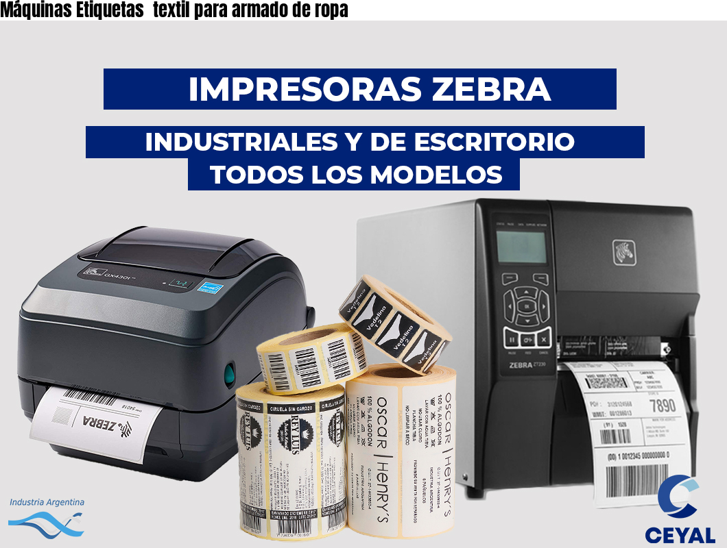 Máquinas Etiquetas  textil para armado de ropa