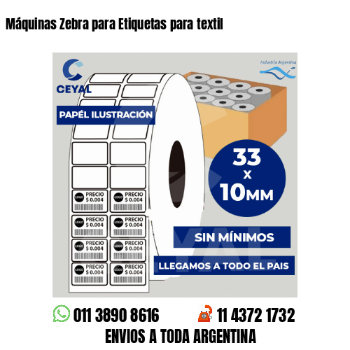 Máquinas Zebra para Etiquetas para textil