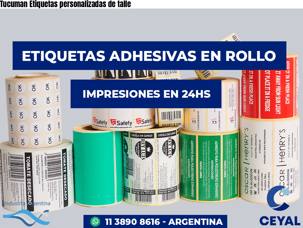 Tucuman Etiquetas personalizadas de talle
