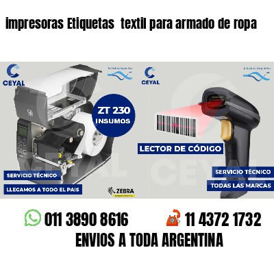 impresoras Etiquetas  textil para armado de ropa