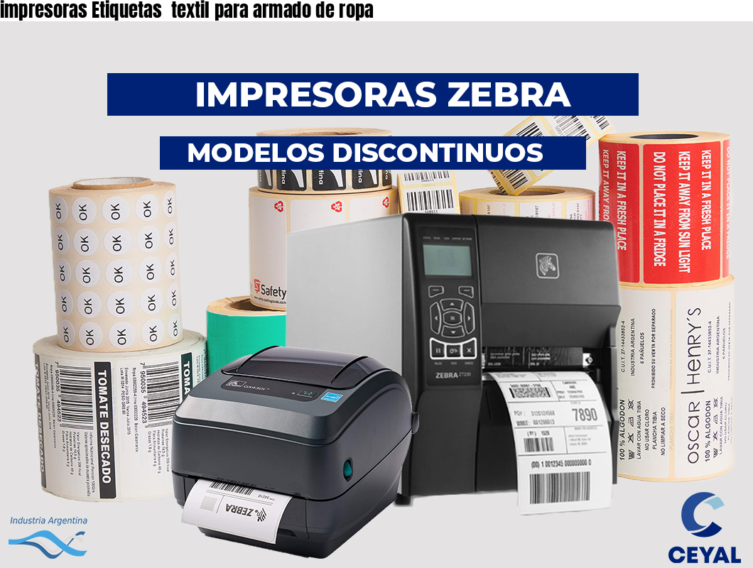 impresoras Etiquetas  textil para armado de ropa