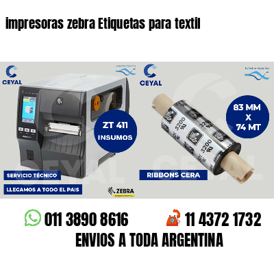 impresoras zebra Etiquetas para textil