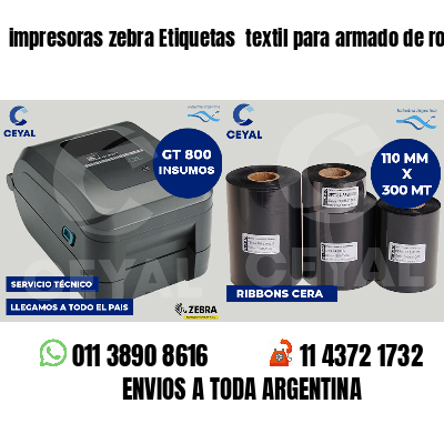 impresoras zebra Etiquetas  textil para armado de ropa
