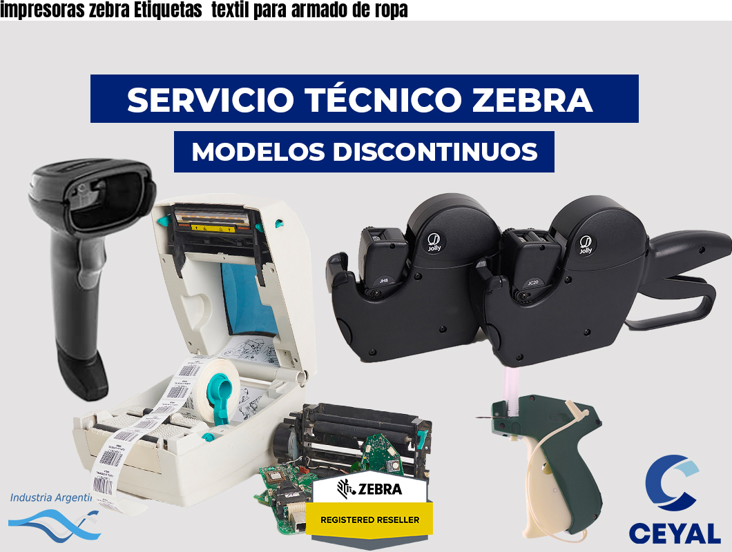 impresoras zebra Etiquetas  textil para armado de ropa