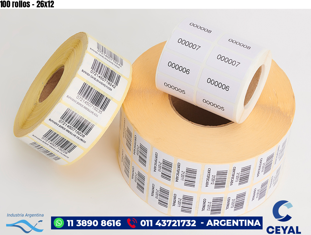 100 rollos - 26x12